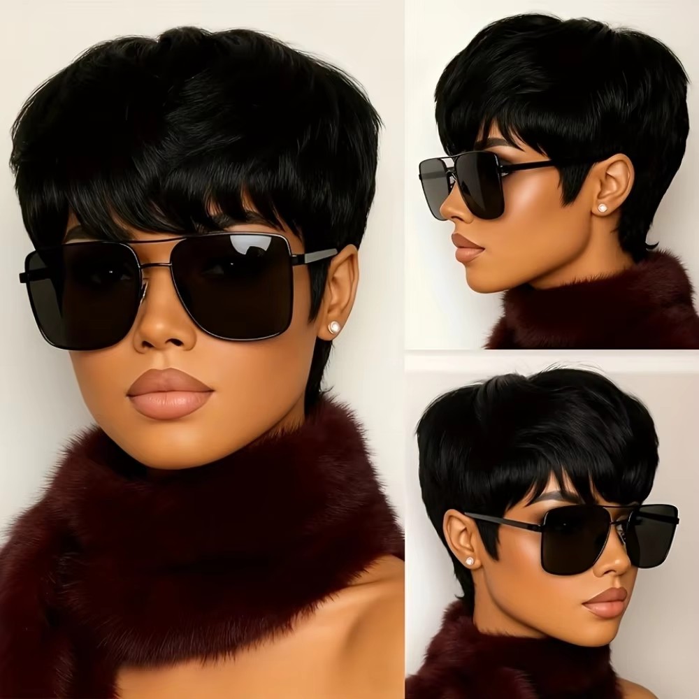 Short Pixie Cut Wig Human Hair Cheap - Kort pixie-kapsel pruik van echt haar,