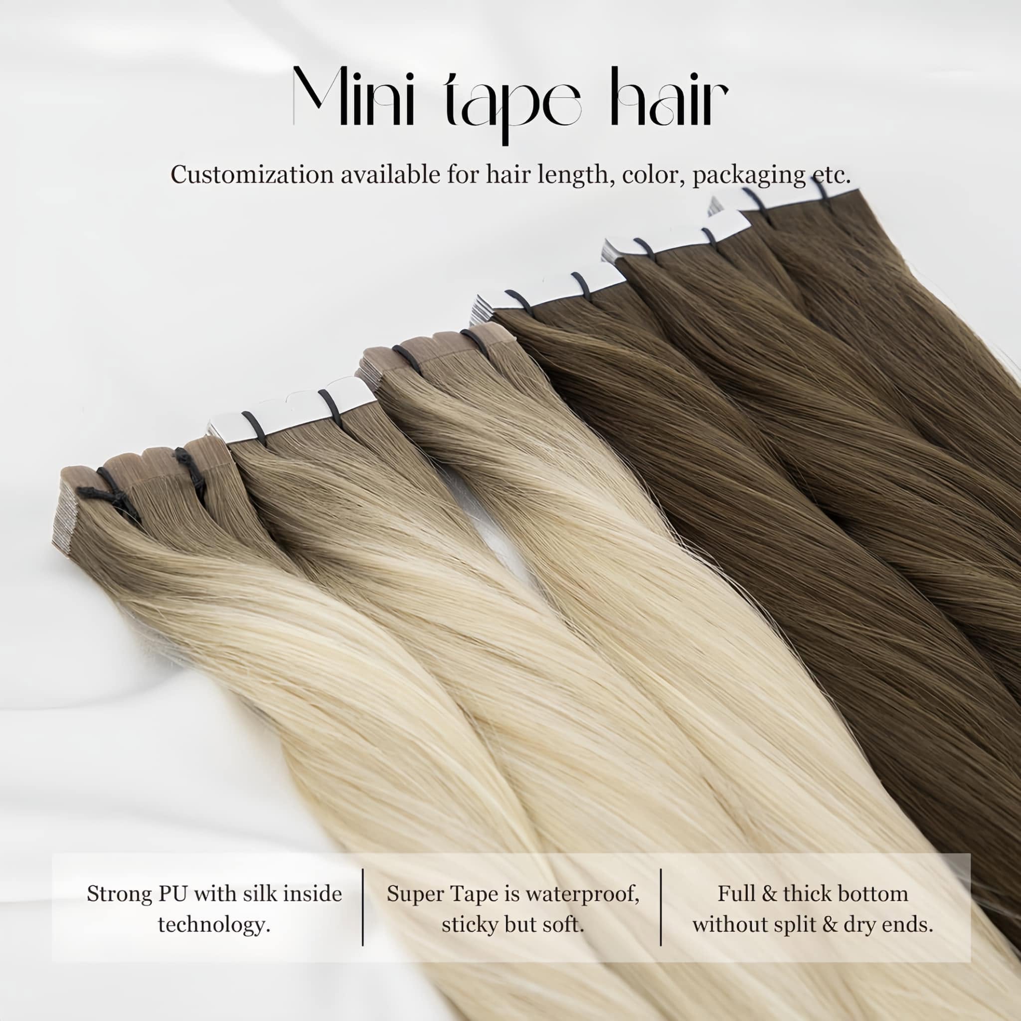 Invisible Tape In Extensions Real Hair - Mini Tape In Haarverlengingen van echt