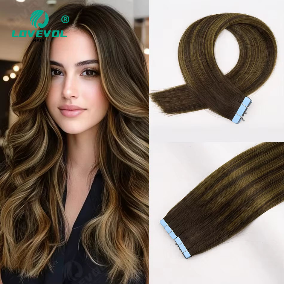 Invisible Tape In Extensions Real Hair - Modieuze tape-in haarverlengingen, 16-24 inch, 100%