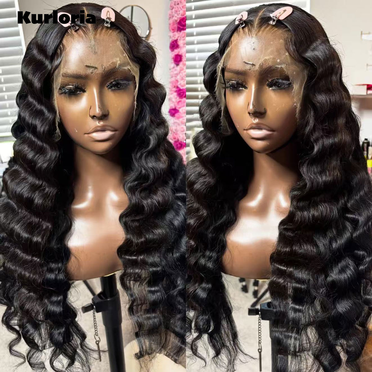 Glueless Wear And Go Human Hair Wig - 450 Density Deep Wave Pruik 13x4