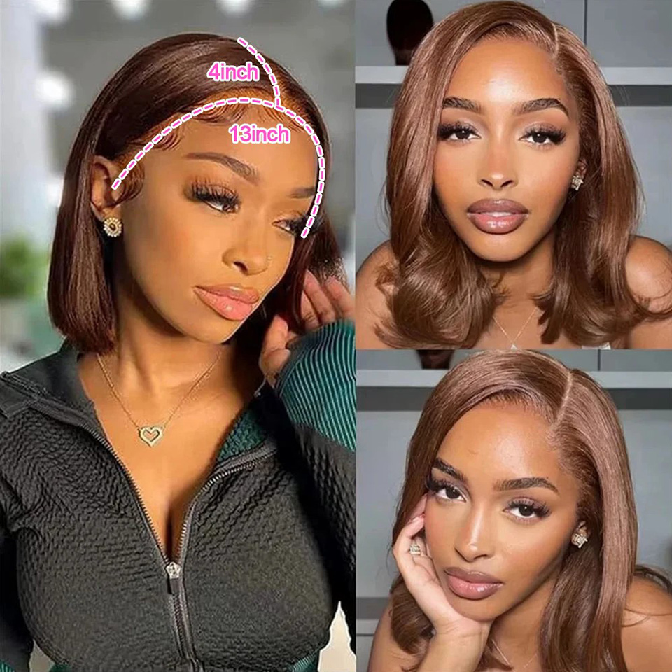 13X4 chocoladebruine rechte bo - Hd Lace Frontal Wig Human Hair Pre Plucked recensie en prijs