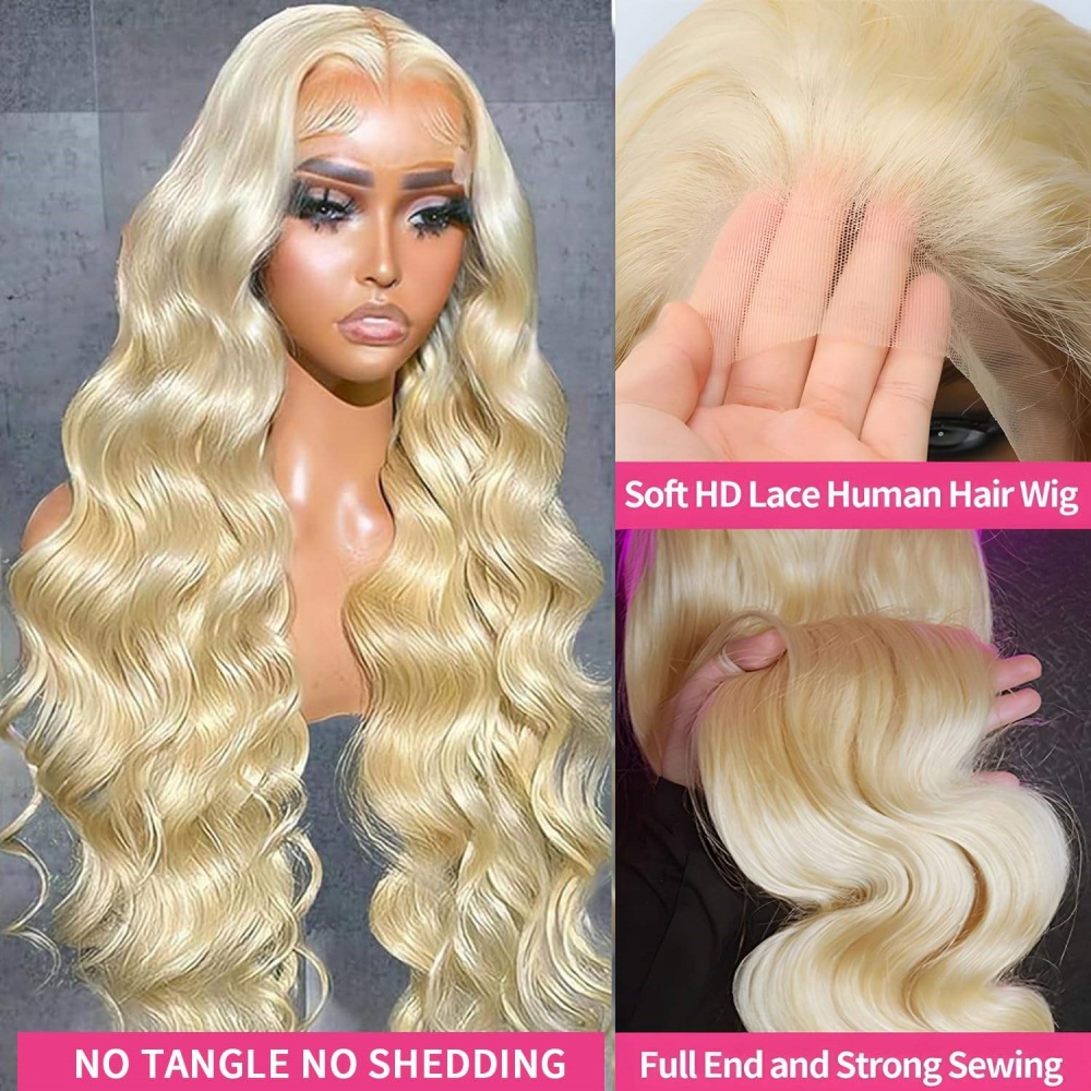 200% 250% Dichtheid 613 Blonde - 613 Blonde Body Wave Lace Front Wig recensie en prijs