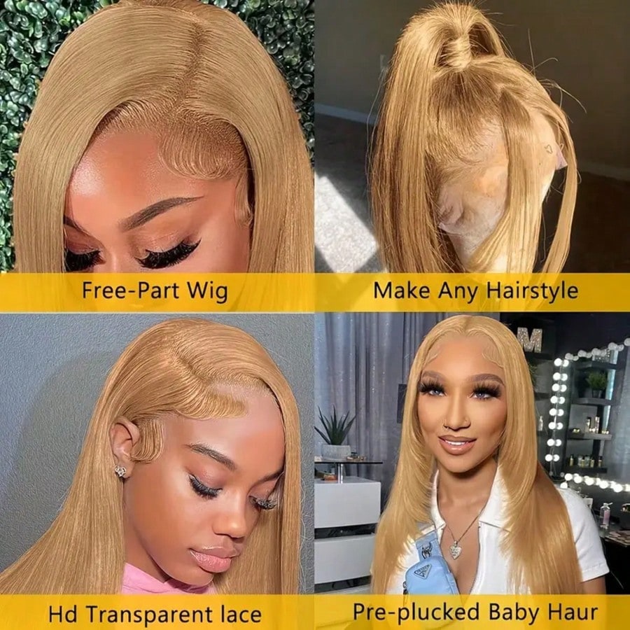 30 inch # 27 Honingblonde prui - Hd Lace Frontal Wig Human Hair Pre Plucked recensie en prijs