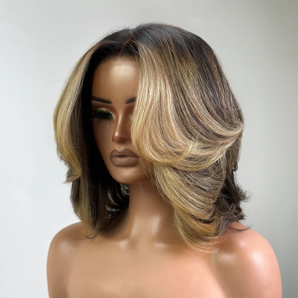 Bobpruik van echt haar, honing - Lace Front Wigs recensie en prijs