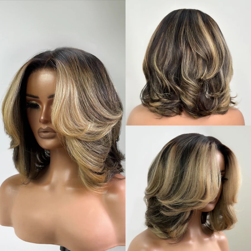 Bobpruik van echt haar, honing - Lace Front Wigs recensie en prijs